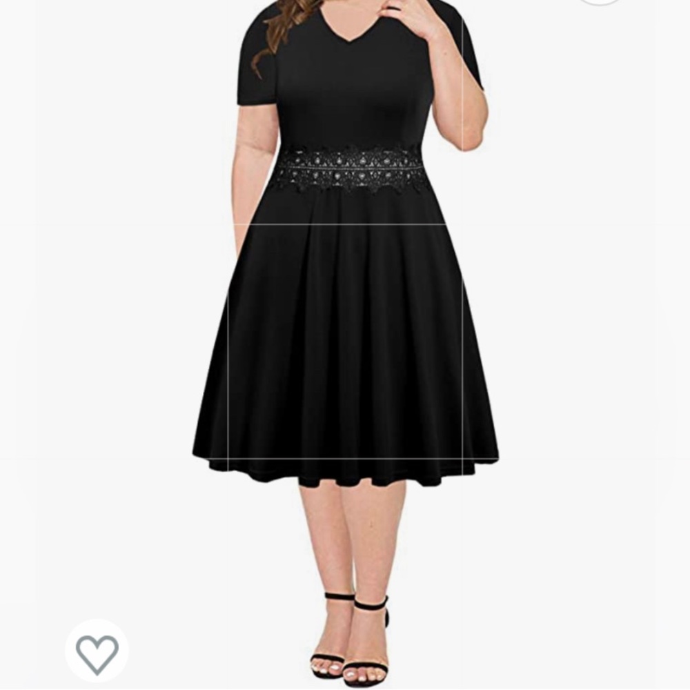 NWT Black, Short Sleeve, Fit and Flare Dress- 20